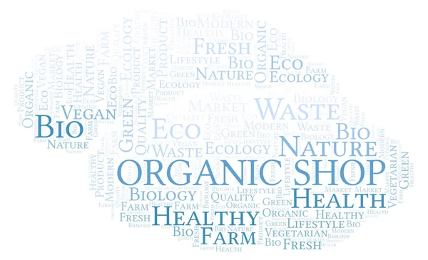 Organic Shop Word Cloud Wordcloud Текстом — стоковое фото