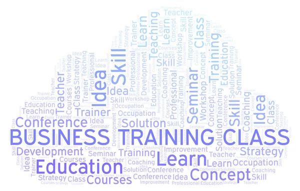 Business Training Class Word Cloud Wordcloud Nur Mit Text Erstellt — Stockfoto