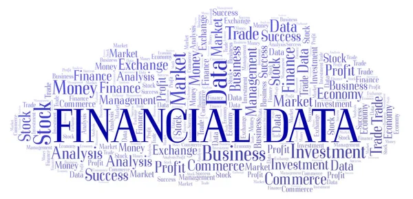 Finansiella Data Word Cloud Wordcloud Gjorda Med Endast Text — Stockfoto