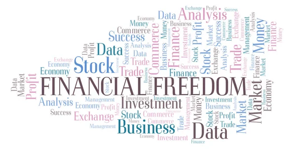 Financial Freedom Word Cloud Wordcloud Made Text Only — Stock Photo, Image