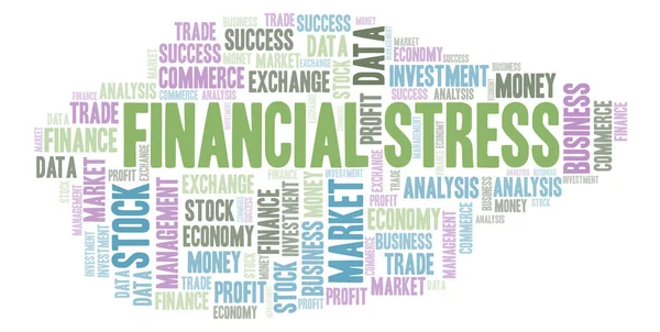 Financial Stress Nuvem Palavras Wordcloud Feita Apenas Com Texto — Fotografia de Stock