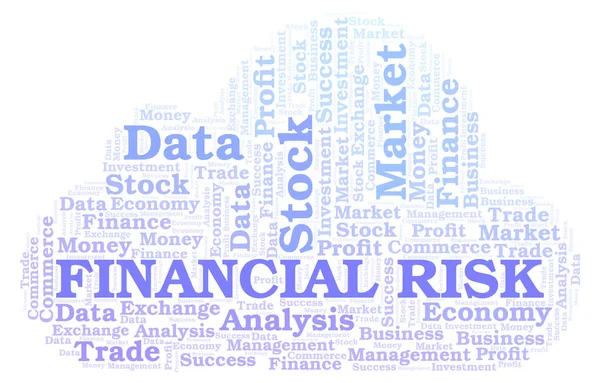 Pénzügyi Kockázat Szó Felhő Wordcloud Készült Csak Szöveg — Stock Fotó