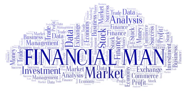 Financial Man word cloud, wordcloud made with text only.