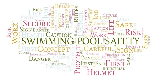 Swimming Pool Safety word cloud. Word cloud made with text only.