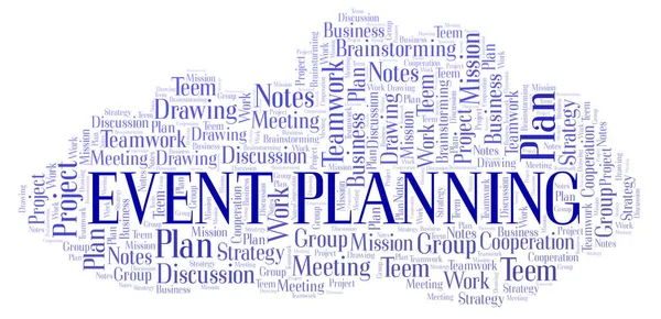 Event Planning word cloud, wordcloud made with text only.