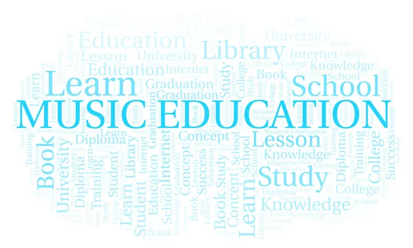 Educação Musical Nuvem Palavras Wordcloud Feita Apenas Com Texto — Fotografia de Stock