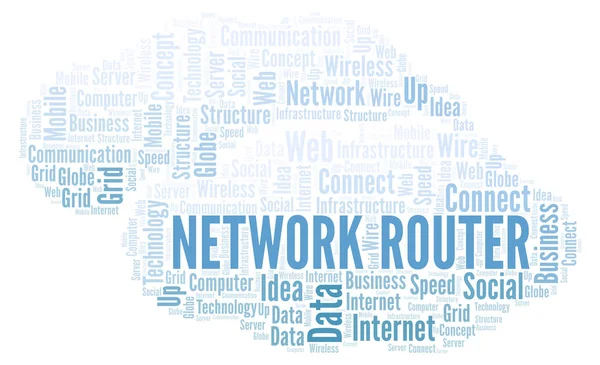 Router Rete Parola Cloud Nuvola Parole Fatta Solo Con Testo — Foto Stock