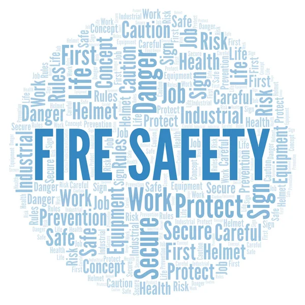 Fire Safety word cloud. Word cloud made with text only.