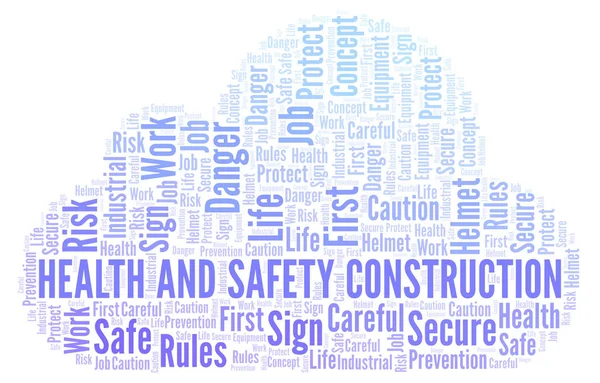 Gesundheit Und Sicherheit Bau Wort Wolke Wortwolke Nur Mit Text — Stockfoto