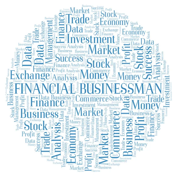 Finansiella Affärsman Word Cloud Wordcloud Gjorda Med Endast Text — Stockfoto