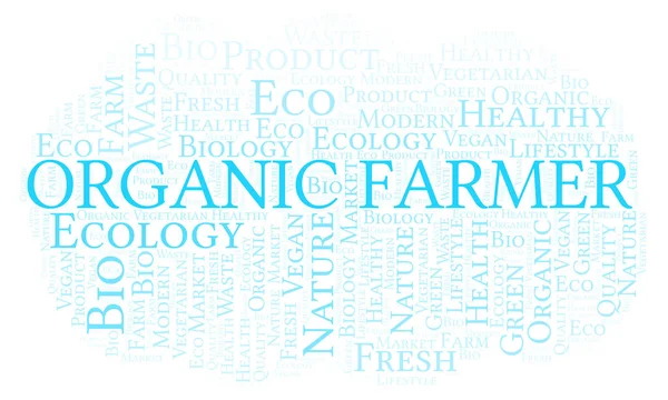 Organic Farmer Word Cloud Wordcloud Hecho Solo Con Texto — Foto de Stock