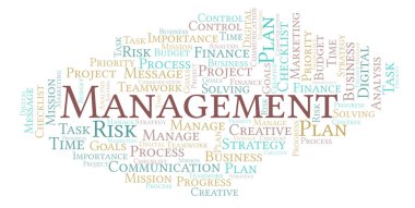 Yalnızca metin ile yapılan yönetim kelime bulutu