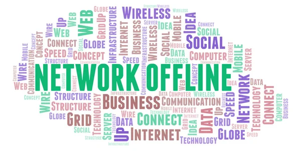 Network Offline word cloud. Word cloud made with text only.