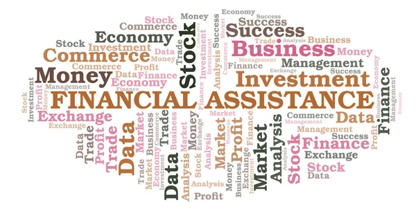 Financial Assistance Nuvem Palavras Wordcloud Feita Apenas Com Texto — Fotografia de Stock