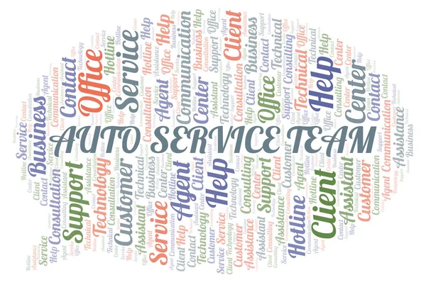 Auto Service Team Word Cloud Wordcloud Gjorda Med Endast Text — Stockfoto