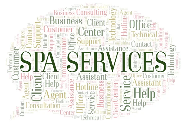 Spa Services word cloud. Wordcloud made with text only.