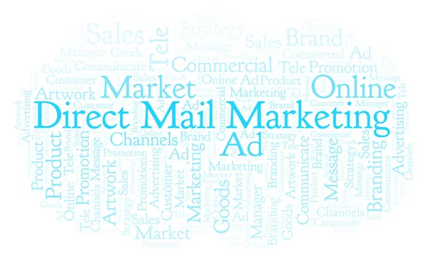 Chmury Słów Tekstem Direct Mail Marketing Projekt Wykonany Tylko Tekst — Zdjęcie stockowe