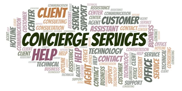 Concierge Services word cloud. Wordcloud made with text only.