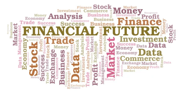 Financial Future Nuvem Palavras Wordcloud Feita Apenas Com Texto — Fotografia de Stock