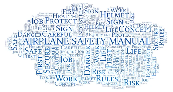 Airplane Safety Manual Word Cloud Word Cloud Made Text Only — Stock Photo, Image