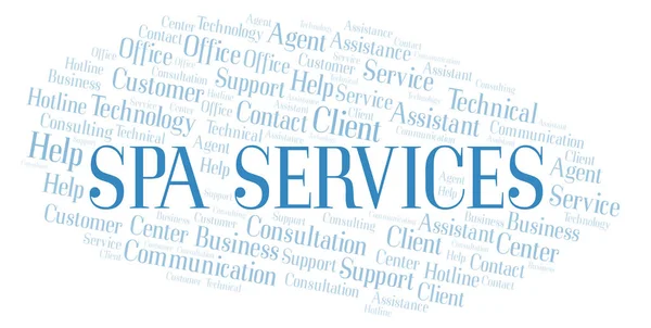 Servicios Spa Word Cloud Wordcloud Hecho Solo Con Texto — Foto de Stock