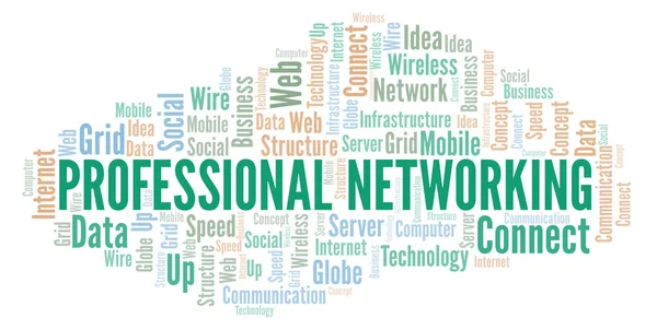 Professional Networking word cloud. Word cloud made with text only.
