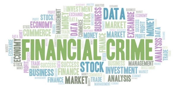 Financiële Criminaliteit Woord Wolk Wordcloud Gemaakt Met Alleen Tekst — Stockfoto