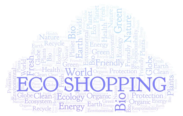 Nuvem Palavras Eco Shopping Wordcloud Feito Apenas Com Texto — Fotografia de Stock