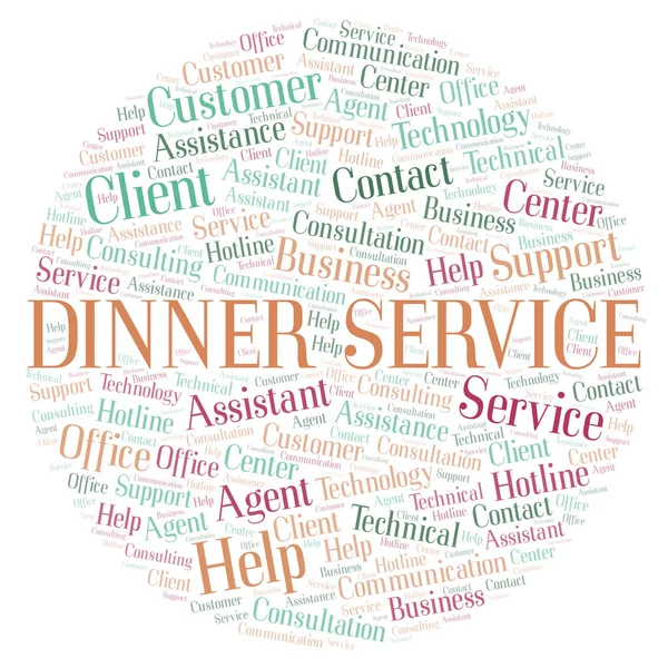 Dinner Service word cloud. Wordcloud made with text only.