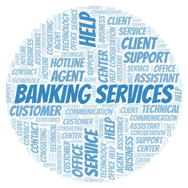 Banki Szolgáltatások Szó Felhő Wordcloud Készült Csak Szöveg — Stock Fotó