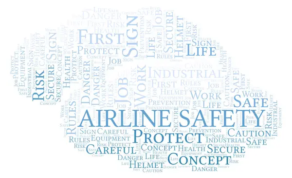 航空会社安全単語の雲 テキストのみで作られた単語の雲 — ストック写真