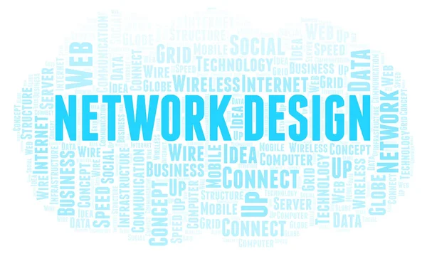 Network Design word cloud. Word cloud made with text only.