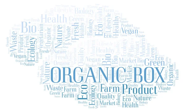 Organic Box Word Cloud Wordcloud Realizzato Solo Con Testo — Foto Stock