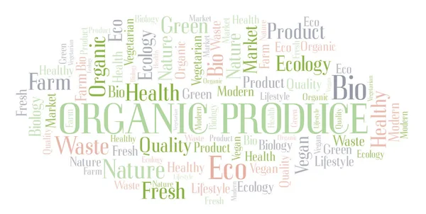 Organic Produce Word Cloud Wordcloud Made Text Only — Stock Photo, Image