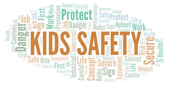 Kids Safety word cloud. Word cloud made with text only.