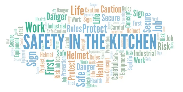 Safety In The Kitchen word cloud. Word cloud made with text only.