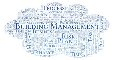 Bina yönetimi word bulut, yalnızca metin ile yapılan