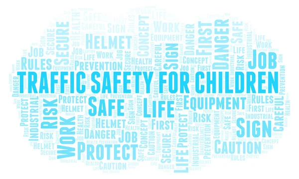 Verkeer Veiligheid Voor Kinderen Word Cloud Word Cloud Gemaakt Met — Stockfoto