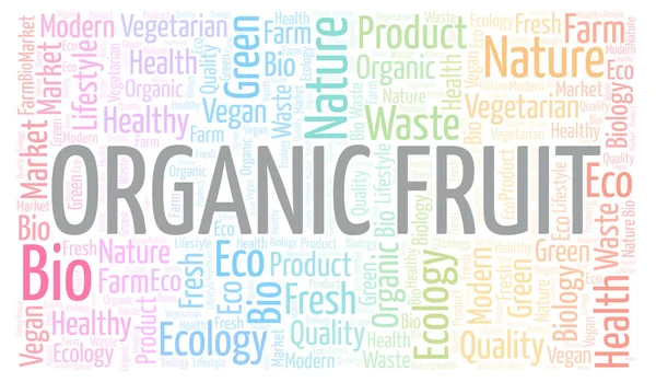Organic Fruit Word Cloud Wordcloud Made Text Only — Stock Photo, Image