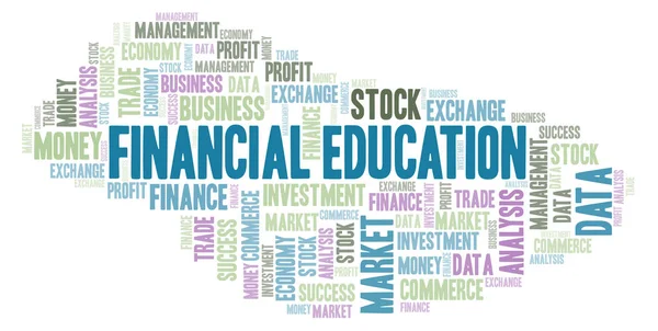 Financieel Onderwijs Word Cloud Wordcloud Gemaakt Met Alleen Tekst — Stockfoto