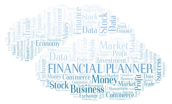 Planeador Financiero Word Cloud Wordcloud Hecho Solo Con Texto —  Fotos de Stock