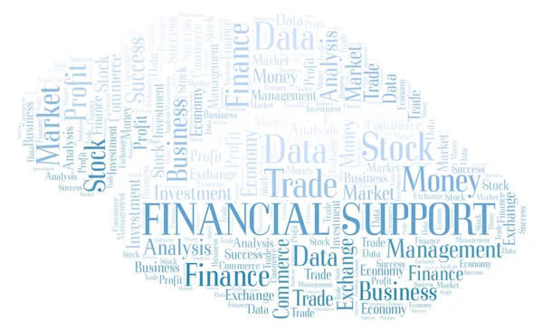 Suporte Financeiro Nuvem Palavras Wordcloud Feita Apenas Com Texto — Fotografia de Stock