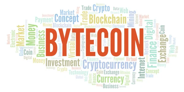 Bytecoin Cryptocurrency Munt Word Cloud Word Cloud Gemaakt Met Alleen — Stockfoto