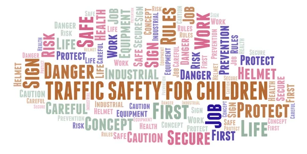 Segurança Tráfego Para Crianças Nuvem Palavras Nuvem Word Feita Apenas — Fotografia de Stock