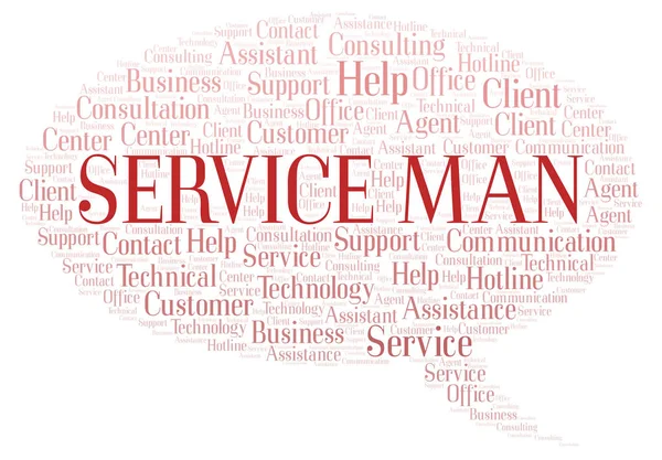 Nube Palabras Service Man Wordcloud Hecho Solo Con Texto —  Fotos de Stock