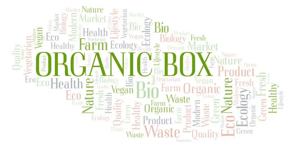 Organic Box Word Cloud Wordcloud Realizzato Solo Con Testo — Foto Stock