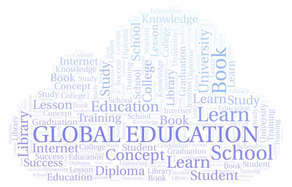 Global Education Nuvem Palavras Wordcloud Feita Apenas Com Texto — Fotografia de Stock
