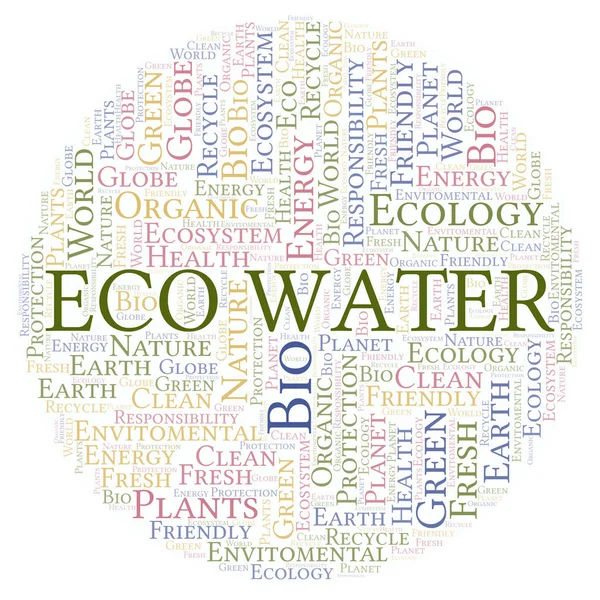 Eco Water Word Cloud Wordcloud Gemaakt Met Alleen Tekst — Stockfoto