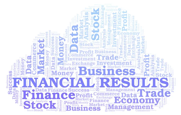 Resultados Financeiros Nuvem Palavras Wordcloud Feita Apenas Com Texto — Fotografia de Stock