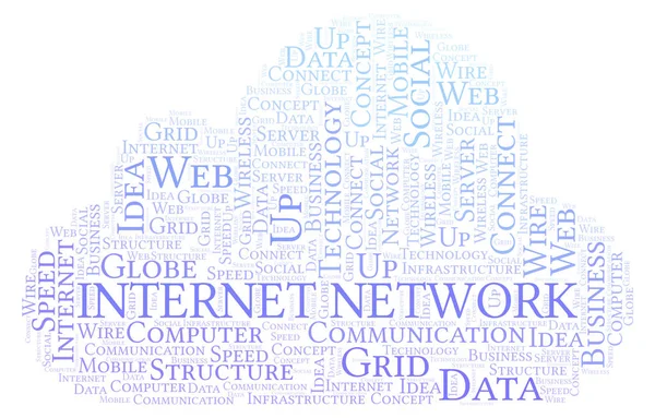 インター ネット ネットワークの単語の雲 テキストのみで作られた単語の雲 — ストック写真